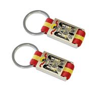 Durabol Llavero Español con Águila de San Juan, Bandera España Nacional, Cinta Roja Amarilla o Azul, Metal y Lona, 8 x 3 cm (Lona españa)