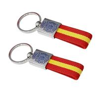 Durabol Llavero Policial Nacional, Metal y Tela, lona Bandera de España, Diseño Insignia Oficial, Plateado y Rojo-Amarillo，Azul (Llavero D Rojo)