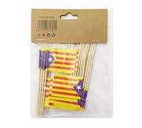 Durabol Palillos de Tapas con Bandera, Etiquetas Pequeñas para Magdalenas Decorar Tartas Bocadillos Cumpleaños Boda Fiesta de Bienvenida 3.5 * 2.5cm (ESTELADA 25PCS)