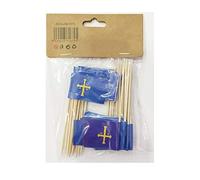 Durabol Palillos de Tapas con Bandera, Etiquetas Pequeñas para Magdalenas Decorar Tartas Bocadillos Cumpleaños Boda Fiesta de Bienvenida 3.5 * 2.5cm (Asturias 25pcs)