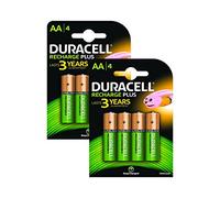 Duracell 1300mAh AA Size Rechargeable Batteries-Pack of 8