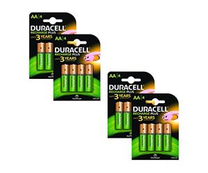 Duracell 1300mAh tamaño AA baterías Recargables - Paquete de 16