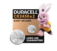 Duracell 2450 pilas de botón de litio 3V (paquete de 2) - Larga duración garantizada - Para llaves de control remoto y dispositivos domésticos - Embalaje Baby Secure - Garantía de 10 años en su envase