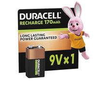 DURACELL 9V Pilas Recargables (Paquete de 1) 170 mAh NiMH