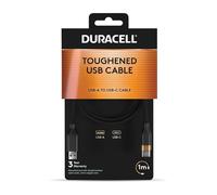 Duracell Cable USB A a USB-C de 1 m, cable de carga rápida de 18 W, cable trenzado USB tipo C para Samsung Galaxy, Google Pixel, iPhone 15/16 y iPad