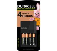 Duracell Cargador de batería CEF14 de 4 horas, con baterías recargables incluidas, AA+AAA