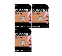 Duracell CR 2430 - Lote de 3 ampollas de 1 Pila de botón de Litio (3 voltios)