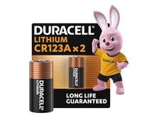 Duracell CR123 pilas de litio de alta potencia 3 V (paquete de 2) (CR123A/CR17345) - Larga duración - Cámaras, linternas, detectores de humo y otros - 10 años de vida útil - Prevención de fugas