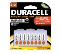 Duracell DA312B8ZM09 Easy Tab - Paquete de baterías de Zinc y Aire para audífonos, tamaño 312, 1,4 V, 175 mAh de Capacidad (Caja de 6 Tarjetas, 8 Unidades por Tarjeta)