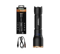 Duracell DF1500R Core Plus - Linterna LED (1500 lúmenes, focal, alcance de 150 m, recargable por USB-C, batería de ion de litio 18650, varios modos de luz, resistente a salpicaduras, carcasa de