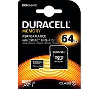 Duracell DRMK64PE Memoria Flash 64 GB MicroSDXC Clase 10 UHS-I - Tarjeta de Memoria (64 GB, MicroSDXC, Clase 10, UHS-I, 80 MB/s, Negro)