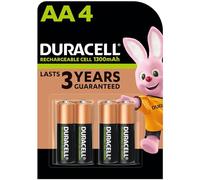 Duracell HR6 / DC1500, Pilas Recargables AA 1300 mAh, Paquete de 4