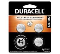 Duracell - Juego de 4 Pilas de botón de Litio CR2032, 3 V, Revestimiento Amargo para desalentar la deglución, Embalaje Seguro para niños, Ideal para llaveros, mandos a Distancia y más