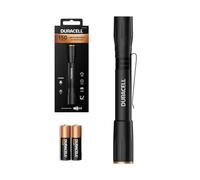 Duracell Lámpara LED DF150 - 150 lúmenes, enfocable, alcance de 25 m, incluye 2 pilas AAA, diferentes modos de luz, carcasa de aluminio, compacta y resistente, lista para usar