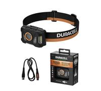 Duracell Linterna frontal LED DH1000R Core, 1000 lúmenes, enfocable, alcance de 50 m, función de luz roja, recargable por USB-C, batería de litio, varios modos de luz, ergonómica, a prueba de