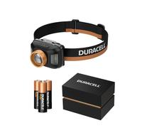 Duracell Linterna frontal LED DH400 Pro - 400 lúmenes, enfocable, alcance de 50 m, función de luz roja, varios modos de luz, incluye 3 pilas AAA, ligera y resistente a salpicaduras, incluye caja de