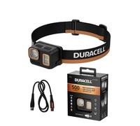 Duracell Linterna frontal LED DH500R Core, 500 lúmenes, enfocable, alcance de 40 m, función de luz roja, recargable por USB-C, batería de litio, varios modos de luz, ergonómica, a prueba de