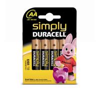Duracell MN1500 Base Pilas, Pack de 4, AA