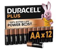 Duracell - NOUVEAU Piles alcalines AA Plus, 1.5 V LR6 MN1500, paquet de 12
