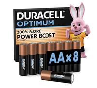 DURACELL Optimum AA Pilas Alcalinas (Paquete de 8) 1.5V, LR06 | 200% más POWER BOOST ACTIVES - Para dispositivos de alto drenaje - Sistemas de vigilancia