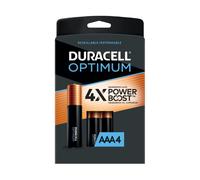 Duracell Optimum AAA Baterías | Paquete de 4 Unidades | Batería de alimentación Triple A de duración | Batería alcalina AAA Ideal para Dispositivos domésticos y de Oficina | Paquete resellable para