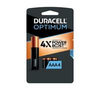 Duracell Optimum - Paquete de 4 pilas AAA, potencia duradera, pilas alcalinas AAA ideal para dispositivos domésticos y de oficina, paquete resellable para almacenamiento