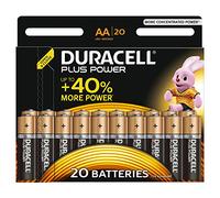 Duracell - Pila alcalina Plus Power - AA - 20 pilas