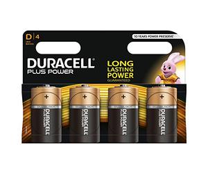 DURACELL Pilas Plus Power MN1300 Mono D LR20 (4 Unidades)
