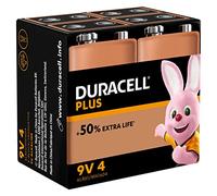 Duracell Plus 6LR61/MN1604 - Pila 9 V, (paquete de 4 unidades) (El embalaje puede variar), Exclusivo de Amazon