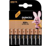 Duracell Plus-AAA CP16 Micro (AAA), Pilas alcalinas de manganeso 1,5 V, 16 Unidades