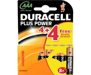 Duracell Plus AAA LR03 Alkaline Batteries I Pack of 8