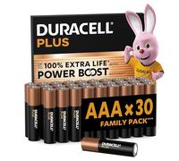 DURACELL Plus AAA Pilas Alcalinas (Paquete de 30) 1.5V, LR03 | Hasta un 100% de extra duración con POWER BOOST ACTIVES - Mandos para videojuegos y cámaras digitales