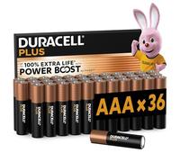 DURACELL Plus AAA Pilas Alcalinas (Paquete de 36) 1.5V, LR03 | Hasta un 100% de extra duración con POWER BOOST ACTIVES - Mandos para videojuegos y cámaras digitales