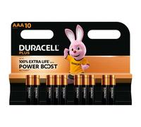 Pack de 10 pilas aaa duracell plus power boost dpblr3b10/ 1.5v/ alcalinas