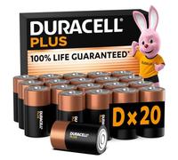 DURACELL Plus D Pilas Alcalinas (Paquete de 20) 1.5V, LR20