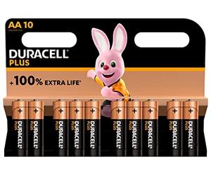 Duracell Plus New 163553 - Pilas alcalinas AA Mignon (1,5 V, LR6 MN1500, 10 Unidades)