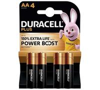 Duracell Plus Pilas Alcalinas AA LR6 1.5V MN1500 Blíster Paquete de 4 Unidades | Completamente Cargadas y Listas para Usar | Hasta un 150 % de Duración Extra con Activos POWER BOOST | Ideal para