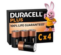 Duracell Plus pilas alcalinas C (paquete de 4), 1,5 V, MN1400