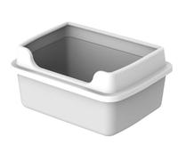 Duradera Arenero Gato Bandeja De Arena para Gatos Y Gatitos, Portátil Extraíble con Lados Altos para Mascotas, Gato Marco para Animales Pequeños Servicio Pesado(Grey)