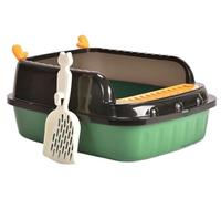 Duradera Arenero Gato Bandeja De Arena para Mascotas con Parte Superior Abierta, Caja para Gatos, Inodoro para Gatitos, para Lado Alto para Interiores Servicio Pesado(Grün)