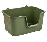 Duradera Arenero Gato Bandeja De Arena para Mascotas con Parte Superior Abierta, Lado Alto, Antisalpicaduras, Contenedor, Duradera para Gatos Servicio Pesado(Grün,50x38x30.5 cm)