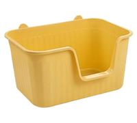 Duradera Arenero Gato Bandeja De Arena para Mascotas con Parte Superior Abierta, Lado Alto, Antisalpicaduras, Contenedor, Duradera para Gatos Servicio Pesado(Yellow,50x38x30.5 cm)
