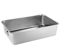 Duradera Arenero Gato Caja De Arena para Conejos Y Gatos Acero Inoxidable, Lados Altos, Superficie Lisa Multifuncional Fácil Limpiar Servicio Pesado(39.5x29.5x15 cm)