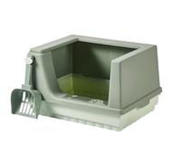Duradera Arenero Gato Caja De Arena para Gatos, Bandeja para Inodoro, Antisalpicaduras, Lados Altos, Semicerrada, para Mascotas Pequeñas, Ahorro Espacio Servicio Pesado(Grün)
