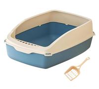 Duradera Arenero Gato Caja De Arena para Gatos, Bandeja para Mascotas, para, Inodoro para Pequeños, Medianos Y Grandes Servicio Pesado(Blue)