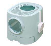 Duradera Arenero Gato Caja De Arena para Gatos Completamente Cerrada con Pala para para, Diseño Cajón A Prueba Salpicaduras, Inodoro Grande para Servicio Pesado(Grün)