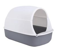 Duradera Arenero Gato Caja De Arena para Gatos con Capucha, Bandeja para Mascotas, Fácil Limpiar, Suministros Prácticos para, para Desmontable Servicio Pesado(Grey)