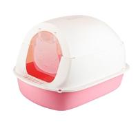 Duradera Arenero Gato Caja de Arena para Gatos con Capucha y Tapa, Orinal para Gatitos, Inodoro Cerrado para Puerta Delantera, Bandeja para Mascotas Servicio Pesado(Pink)