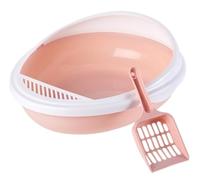 Duradera Arenero Gato Caja De Arena para Gatos con Pala para Marco Abierta para Bandeja para Gatitos Servicio Pesado(Pink)
