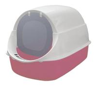 Duradera Arenero Gato Caja De Arena para Gatos con Solapa Y Pala En La Puerta Delantera, para Entrada Frontal Fácil Limpiar Servicio Pesado(Pink)